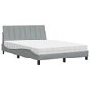 vidaXL Bed with Mattress "Hanko" Light Grey 140x200 cm Fabric