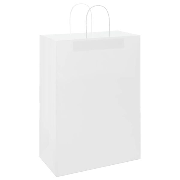 vidaXL Pappersp&aring;sar 250 st med handtag vit 32x17x44 cm