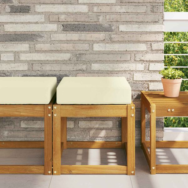 vidaXL Utomhus sitskudde Kr&auml;m 40 x 40 x 8 cm 100% Polyester