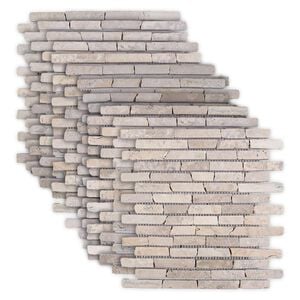 vidaXL Mosaikplattor Gr&auml;ddvit 30 x 30 cm Marmor