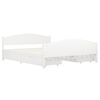 vidaXL Sängram med 4 lådor vit massiv furu 160x200 cm