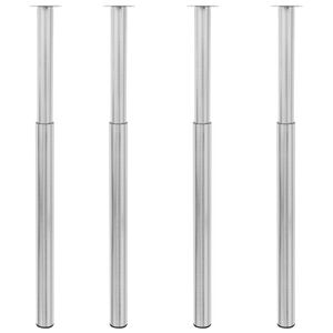 vidaXL Justerbara bordsben 4 st 710 mm-1100 mm rostfritt st&aring;l