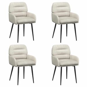 vidaXL Matstolar 4 st Sammet Gr&auml;ddvit 59 x 59,5 x 90 cm
