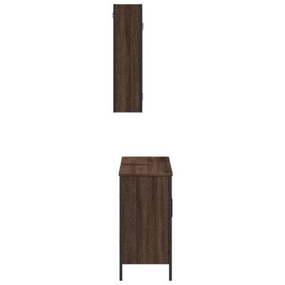 vidaXL Badrumsmöbler set 2 delar brun ek konstruerat trä