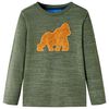 vidaXL T-shirt med l&aring;nga &auml;rmar f&ouml;r barn khaki melange 104
