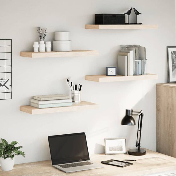 vidaXL Sv&auml;vande hyllor 4 st 60x23,5x4 cm konstruerat tr&auml;