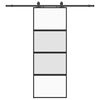 vidaXL Skjutd&ouml;rr med beslag svart 76x205 cm h&auml;rdat glas