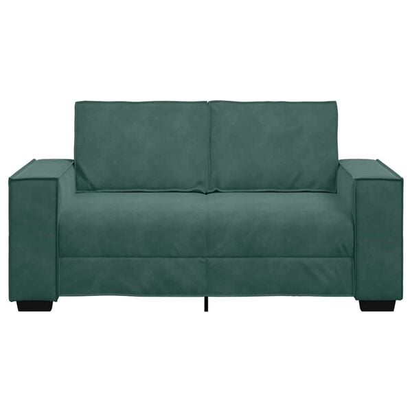 vidaXL Soffa 2-sits m&ouml;rkgr&ouml;n 160x78x84 cm sammet