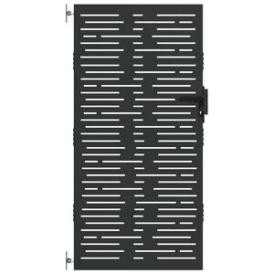 vidaXL Tr&auml;dg&aring;rdsgrind 85 x 200 cm Pulverlackerad st&aring;l Svart L&aring;sbar