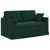 vidaXL Soffa 2 pcs M&ouml;rkgr&ouml;n 138 x 78 x 80 cm Sammet