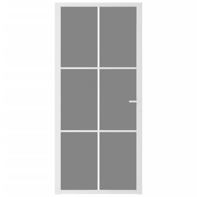 vidaXL Innerdörr 93x201,5 cm vit ESG-glas och aluminium