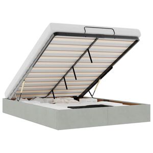 vidaXL Ottoman s&auml;ngram utan madrass ljusgr&aring; 140x200 cm sammet