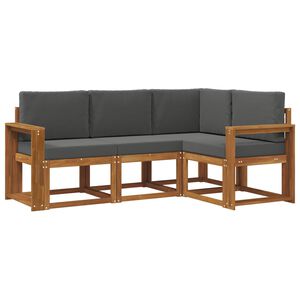 vidaXL Utomhussoffset med kudde 4 pcs Naturlig och Antracit