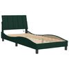 vidaXL Bed Frame with LED without Mattress "Hanko" Dark Green 90x200 cm Velvet