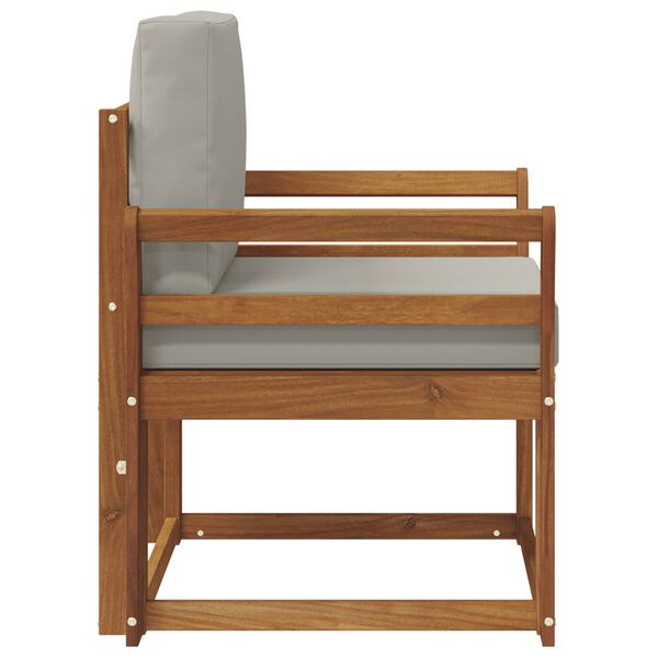 vidaXL Utomhussoffa Massivt akaciatr&auml; och polyester Naturlig