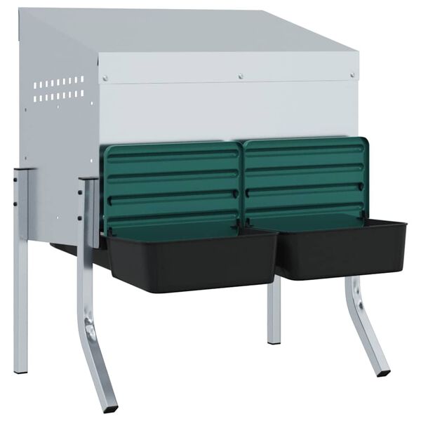 vidaXL H&ouml;nsholk 2 fack med ben galvaniserat st&aring;l