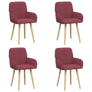 vidaXL Matstolar 4 st Tyg Vinr&ouml;d 56,5 x 50 x 87,5 cm