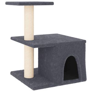 vidaXL Kl&ouml;str&auml;d med sisalpelare m&ouml;rkgr&aring; 48 cm