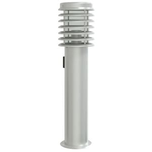 vidaXL Utomhusgolvlampa med eluttag silver 60 cm rostfritt st&aring;l