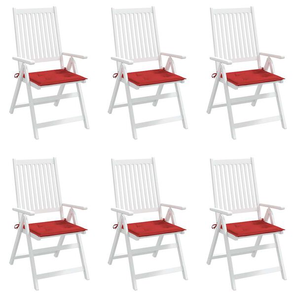 vidaXL Stolsdynor 6 st röd 40x40x4 cm oxfordtyg