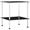 vidaXL Hylla 2 hyllplan svart 40x40x47 cm h&auml;rdat glas