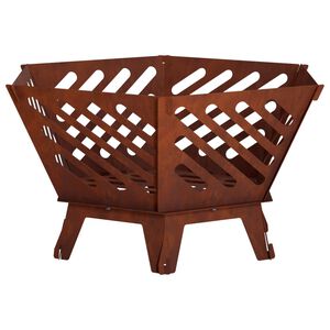 vidaXL Eldstad Rostig 60 x 53 x 30 cm V&auml;derbest&auml;ndig st&aring;l