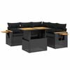 vidaXL Loungegrupp med dynor 6 delar svart konstrotting