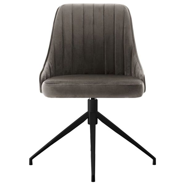 vidaXL Matstolar 6 st m&ouml;rkgr&aring; sammet