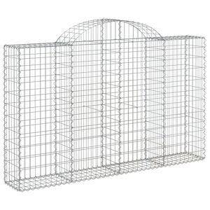 vidaXL Gabion b&aring;gformad 200x30x120/140 cm galvaniserat j&auml;rn