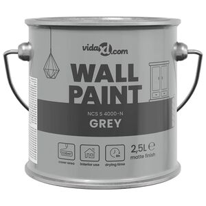 vidaXL V&auml;ggf&auml;rg Gr&aring; 2,5 L V&auml;ggprint