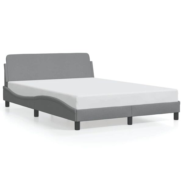 vidaXL Bed Frame "Dover" Light Grey 140x190 cm Fabric