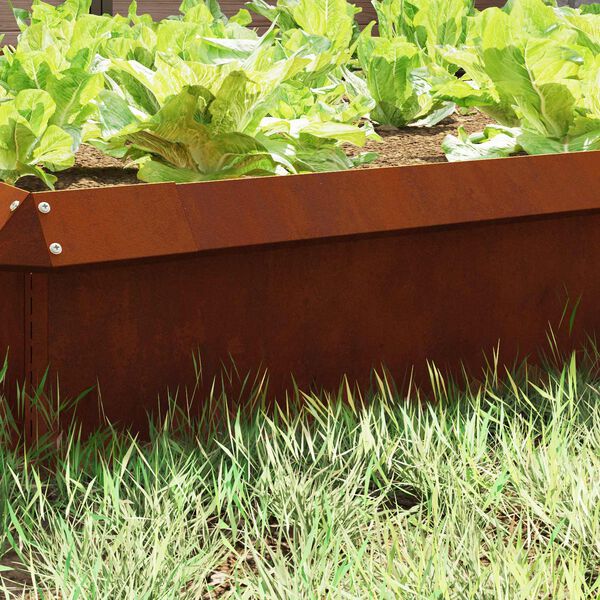 vidaXL Snigelfence 4 pcs Rostig 50 x 3,5 x 25 cm V&auml;derbest&auml;ndig st&aring;l