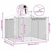vidaXL Hundg&aring;rd med tak silver3x3x2,5 m galvaniserat st&aring;l