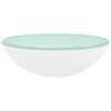 vidaXL Handfat h&auml;rdat glas 42x14 cm vit