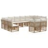 vidaXL Utomhussoffset med kudde 12 pcs Naturlig och Creamvit Polyester