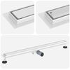 vidaXL 2 i 1 Duschavlopp Silver 90 cm Rostfritt St&aring;l 304