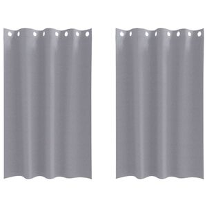 vidaXL M&ouml;rkl&auml;ggningsgardiner med Ringar 2 st Ljusgr&aring; 175 x 140 cm