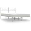 vidaXL S&auml;ngram med huvudgavel metall vit 140x200 cm