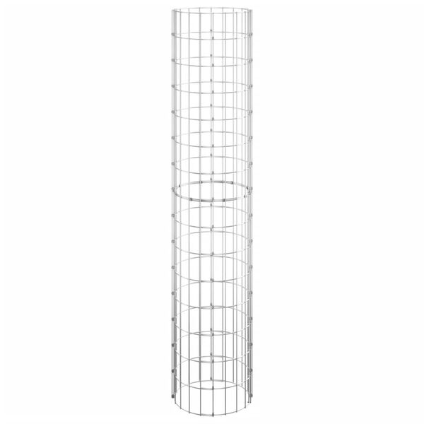 vidaXL Planteringsgabion upphöjd rund galvaniserat stål Ø30x150 cm