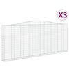 vidaXL Gabion b&aring;gformad 3 st 400x30x160/180 cm galvaniserat j&auml;rn