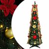 vidaXL Konstgjord julgran med 100 LED-lampor Gr&ouml;n 155 cm PVC