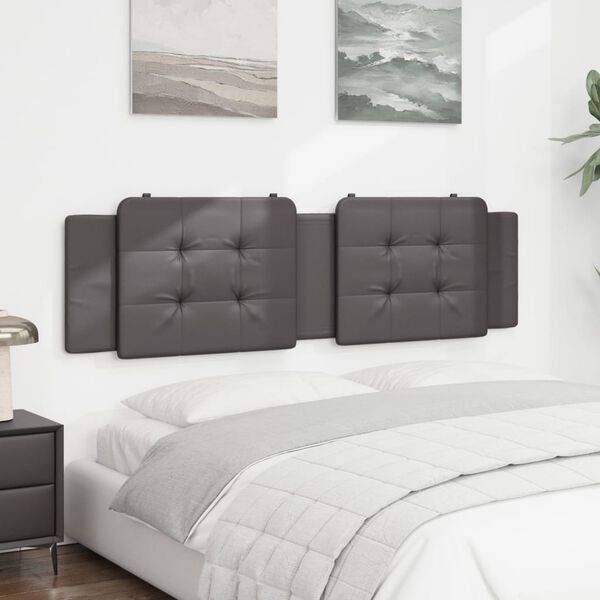vidaXL Headboard Cushion "Zadar" Grey 180 cm Faux Leather