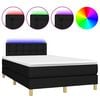 vidaXL Rams&auml;ng med madrass & LED svart 120x190 cm tyg