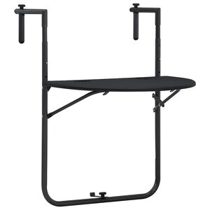 vidaXL Balkongbord svart 60x64x83,5 cm plast konstrotting