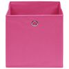 vidaXL Förvaringslådor 10 st non-woven tyg 28x28x28 cm rosa