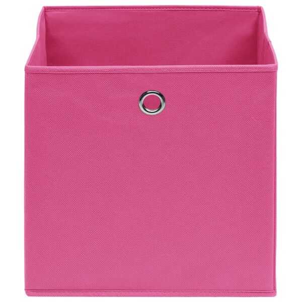 vidaXL Förvaringslådor 10 st non-woven tyg 28x28x28 cm rosa