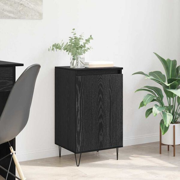 vidaXL Sideboard V&auml;ggmonterad Svart Ek 40 x 35 x 70 cm Konstruerat tr&auml;