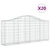 vidaXL Gabioner b&aring;gformade 20 st 200x30x80/100 cm galvaniserat j&auml;rn
