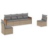 vidaXL Soffgrupp f&ouml;r tr&auml;dg&aring;rden med dynor 6 delar beige konstrotting