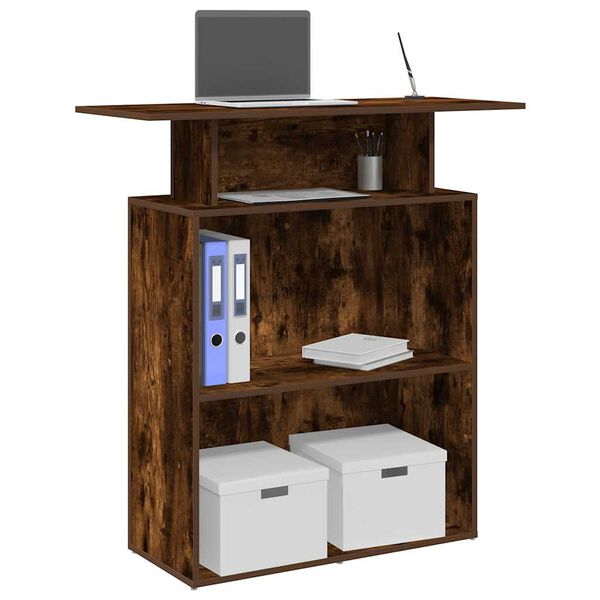 vidaXL Receptionsdisk r&ouml;kf&auml;rgad ek 100x40x104 cm konstruerat tr&auml;